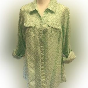 - Green and White Button Shirt